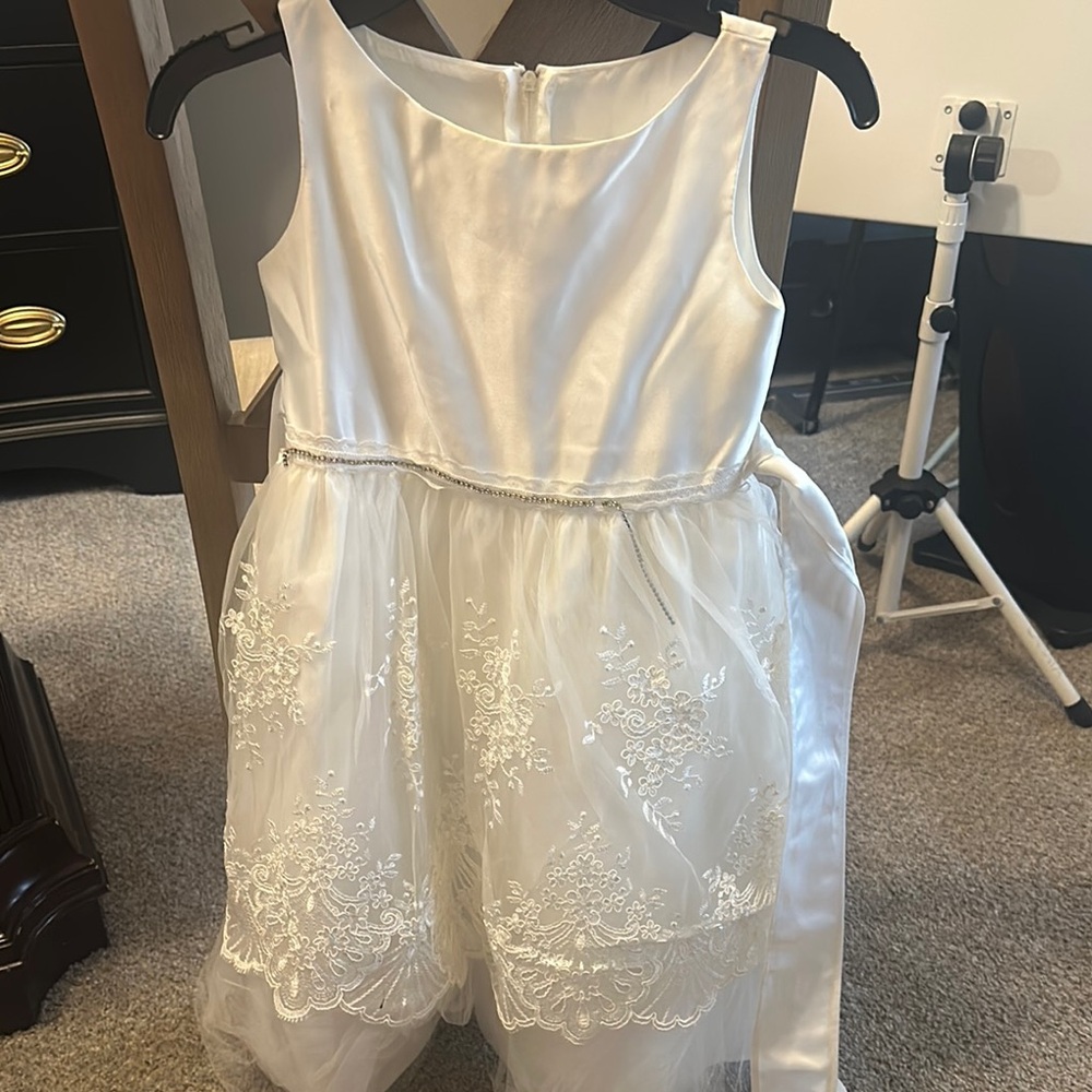 Elegant White Kids Formal Dress